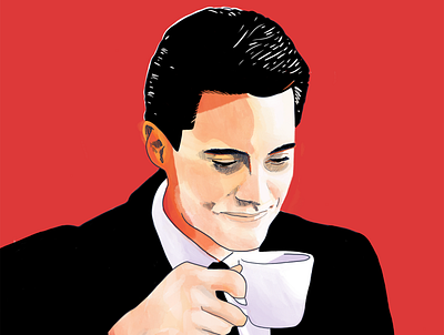 Agent Cooper 90s illustration twin peaks