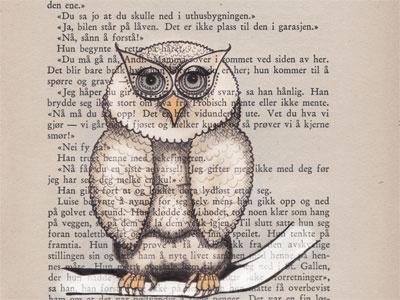 Owl book drawing old owl pen