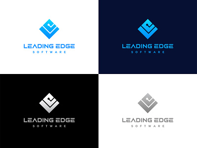 Leading Edge Software brand branding computer design logo logo design minimalism monogram smart software software logo tech tech logo typography vector