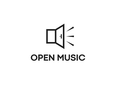 Open Music clever door for sale logo logo design minimalism music music logo musician open door open music smart sound speaker volume