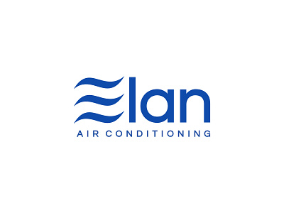 Elan air air condition air conditioner air conditioning airflow clever cooling electronic heating logo design logotype minimalism typography verbicon wordmark