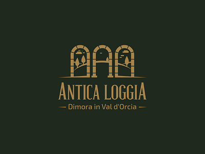 Antica Loggia antica loggia antique apartment logo arches clever cypress giletroja hills logo logo design logotype minimalism tuscany villa villa logo