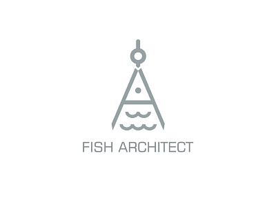 Fish Architect aquaculture architect architecture clever design divider fish fishing logo logodesign minimalism smart