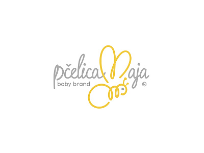 Pčelica Maja (Baby Brand) baby babybrand babyclothing bee clothing giletroja logo logodesign mayathebee minimalism wings wingsofabee