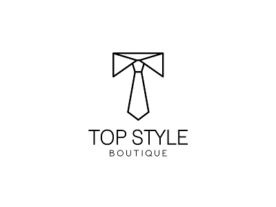 Top Style boutique logo clothing elegance fashion giletroja logo design minimalism shirt style tie top style typographic logo