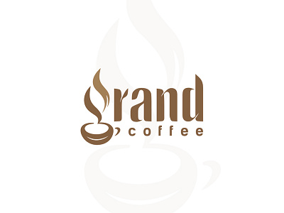 grand coffee cafe cafe logo clever coffee coffee logo cup of coffee logo design logotype minimalism silhouette typographic logo typography