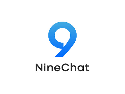 Nine Chat chat chat app chat logo clever communication logo design minimalism monogram negative space nine nine chat talk