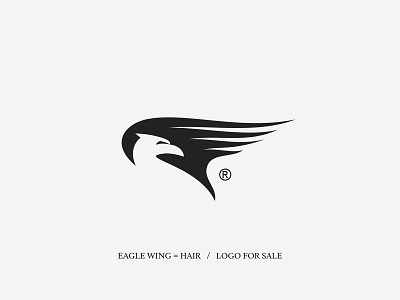 Eagle Wing = Hair beauty salon brand branding clever cosmetic logo cosmetics eagle eagle logo eagle wing hair hair logo hair salon illustration logo logo design mark minimalism silhouette smart wings