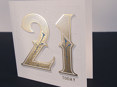 21 baroque birthday cake candle card floral ornaments retro vintage year