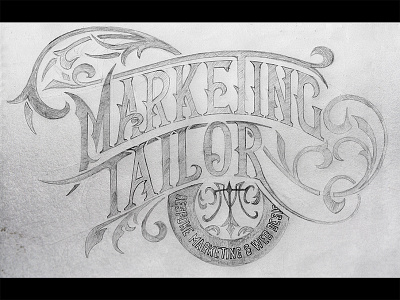 Marketing Tailor sketch baroque logo ornaments