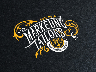 Marketing Tailors logo baroque hand lettering logo marketing monogram ornaments typography vintage