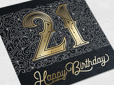 21 baroque birthday card design engraving floral gold illustration label lettering ornaments retro typography vector vintage western