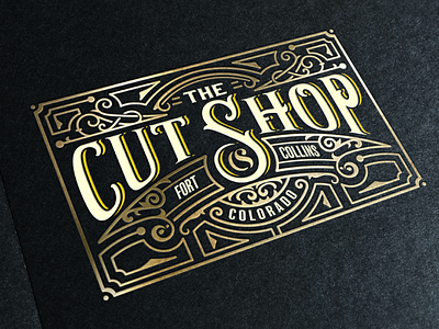 The Cut Shop floral logo old ornaments typography vintage