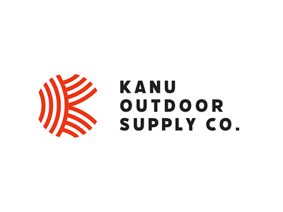 Kanu Full Logo brand branding design flow heritage layout logo minimalism nature outdoor badge outdoors red typography