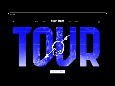 Custom Typeface For Shakey Graves: Website band concert custom typography music rock type typography web design website