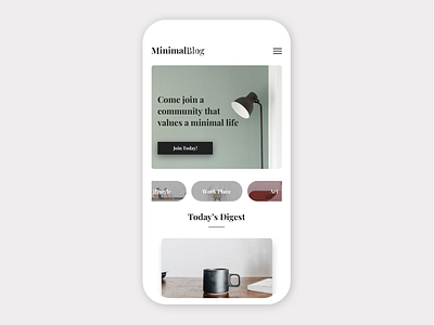 Minimal Blog Series // Mobile Design app app design blog branding design minimalism typography uidesign ux design web design web developer