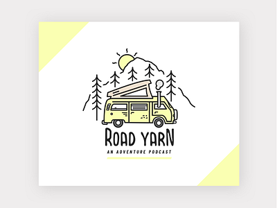 Road Yarn Podcast design layout linedrawing logo vanlife