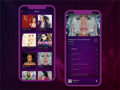 MPL - My Play List app design blue creative design development gradient ios music music app music player musician pink purple ui ux ui design