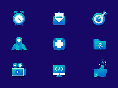 Icon pack blues colorscheme gradient icon artwork icon design icon set icongraphy iconset illustration