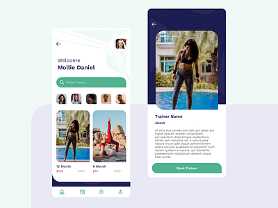 Fitness Trainer App Concept app design concept design design development finder fit fitness app fitness video green los angeles trainer ui ui design