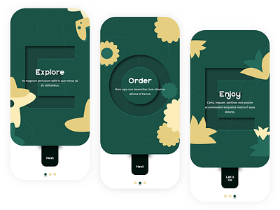 Flower App Onboarding Exploration android app app design appdesign branding design exploration flatdesign forest green green illustration ios mobile onboarding screen onboarding ui typography ui uidesign uiux wvelabs