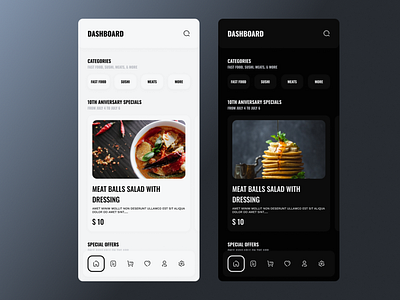 Food delivery app concept for restaurant