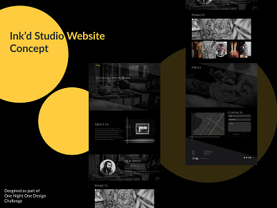 Ink'd Studio Website Concept concept design web