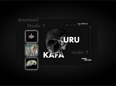 skull and bone design minimal typography ui web