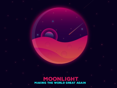 Moonlight by YMD3SIGNS adobe illustration iluustrator mars moonlight peace space stars universe vector