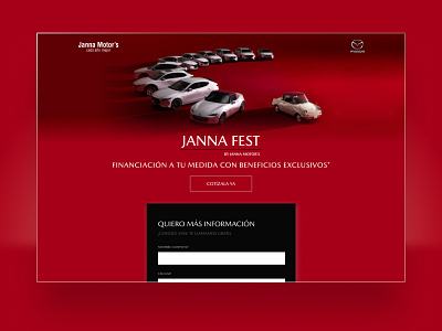 Landing - Mazda Janna Motor's adobexd cars design figmadesign red ui uiux ux uxui