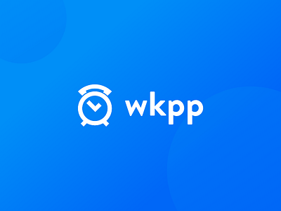 Wkpp Logo alarm app blue branding clock design icon logo ui vector