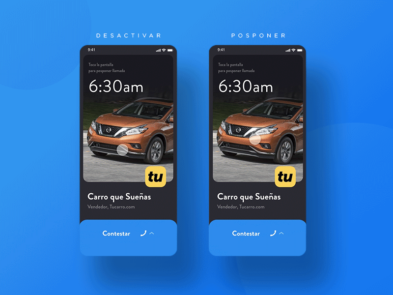 Wkupp - Alarma Entrante alarm alarm app animated answer app blue call clock incoming call interaction reject snooze ui wake up