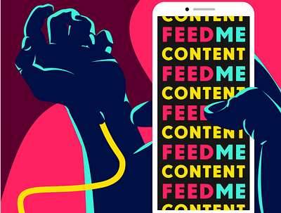 FEED ME CONTENT content drawing illustration vector