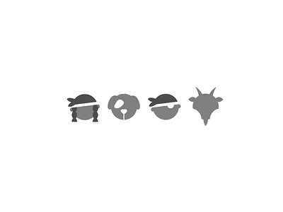 Pirates, dog & goat design dog goat icon logo pirate