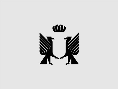 Eagle Identity 04 crown eagle logo mirroring shield