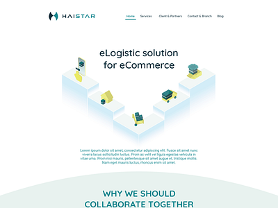 Desktop Landing Page company landing logistic minimalist ui website