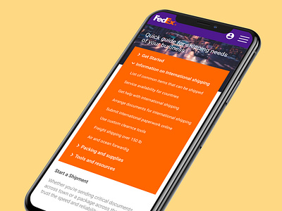 FedEx small business page app fedex navigation shipping