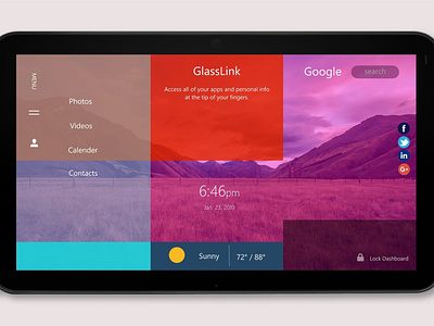 GlassLink Dashboard UI app dashboad dashboard ui design lunacy tablet tablet app ui ui design