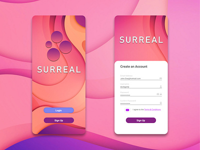 Surreal App Login Page