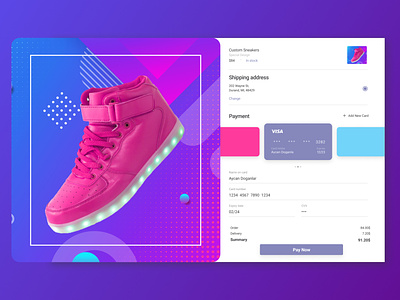 Sneaker Checkout UI adobe illustrator photoshop retail sneakers ui ui deisgn vector