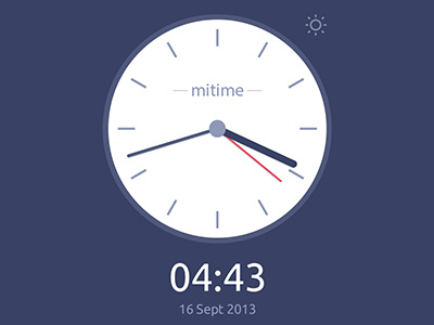 mitime app alarm calendar clock date hands infographic ios iphone manual time typography ui