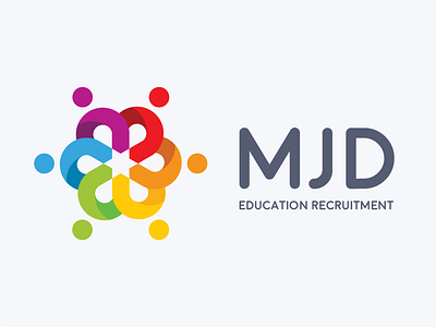 MJD Education Recruitment logo branding colour corporate flat icon identity illustration logo modern print type
