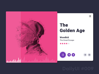 Daily UI challenge #009 — Music Player app clean dashboard icons illustration minimal mobile music ui ux widget