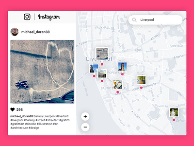 #020 Location Tracker — Daily UI challenge dailyui design instagram interface location maps pin tracker ui ux web