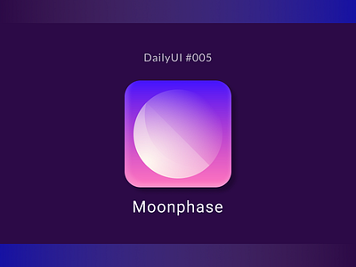 DailyUI 005 App Icon app circle dailyui gradient icon minimalist moon phase pink purple simple vaporwave