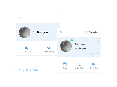 DailyUI 006 Profile blue card contact dailyui messaging profile simple ui user