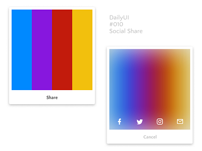 DailyUI 010 Social Share color scheme colour scheme dailyui share sharing simple social ui