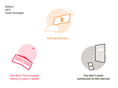 DailyUI 011 Flash Messages app dailyui e wallet error illustration internet payment simple status ui wallet