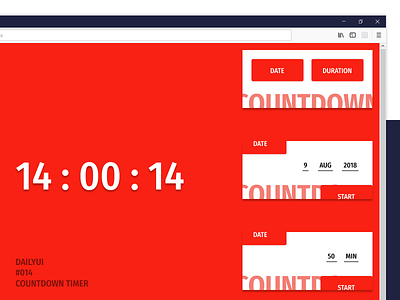 DailyUI 014 Countdown Timer bold browser browser extension minimalist red simple ui ux web white