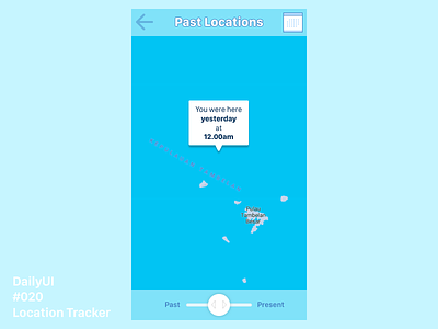 DailyUI 020 Location Tracker app blue cute history map mobile